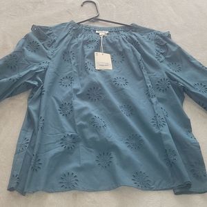 New teal floral blouse